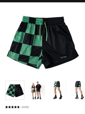 Kill Crew MUAY THAI SHORTS (MID THIGH CUT) CHECKER - BLACK / MINT